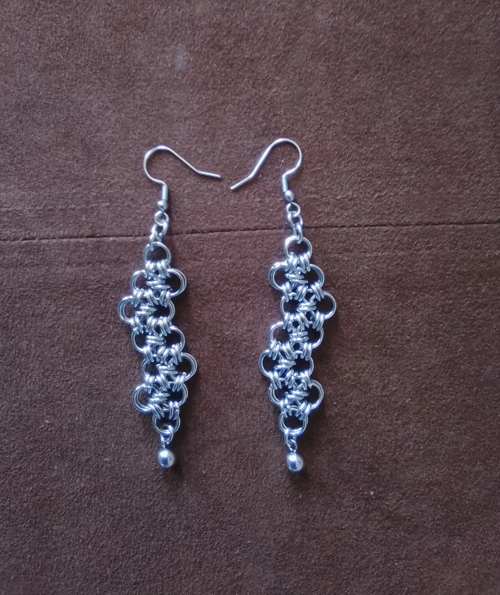 Boucles d'oreilles "dentelle" chainmail japonais  – photo 3